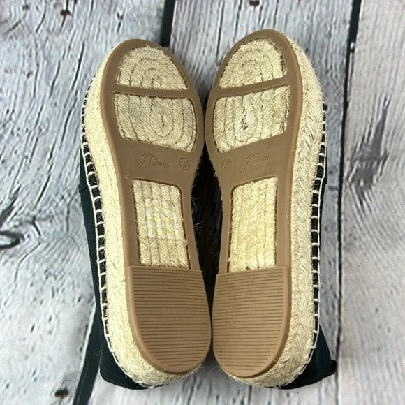 J.CREW Black Canvas Slip On Espadrille Flats - Picture 12 of 17